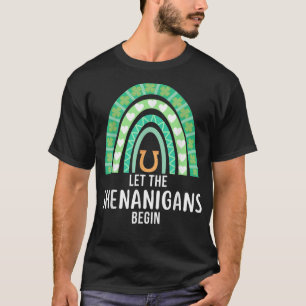Låt Shenanigans påbörja Grönten Rainbow St Patrick T Shirt