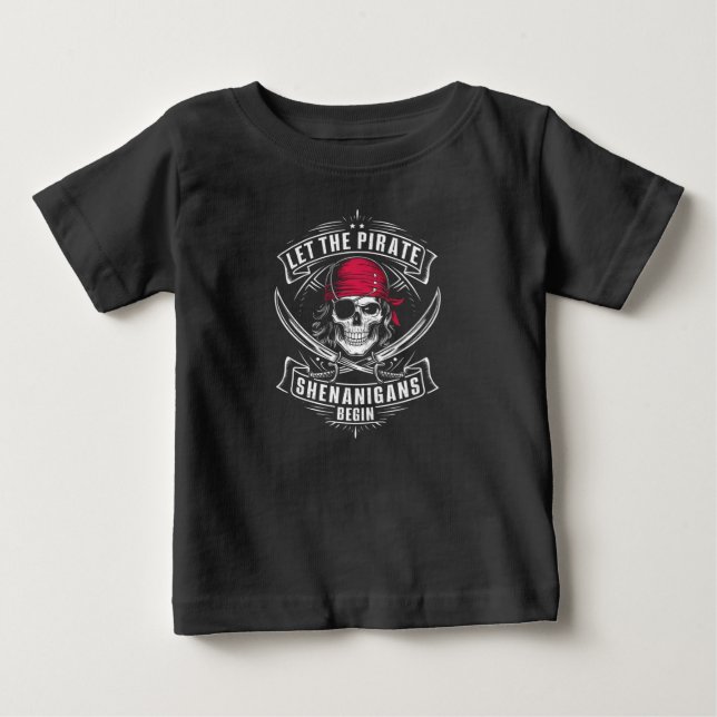 Låt sjörövarskoj börja Halloween-döskalle T Shirt (Framsida)