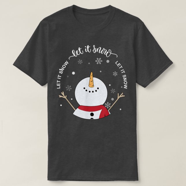 Låt Snö det Snögubbe God jul julvibe T Shirt (Design framsida)
