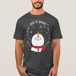 Låt Snö det Snögubbe God jul julvibe T Shirt