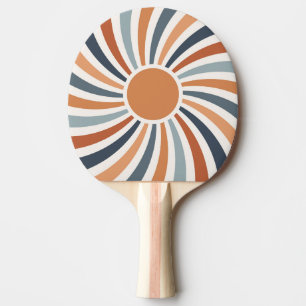Låt solljus i färglös retro-stil-design pingisracket