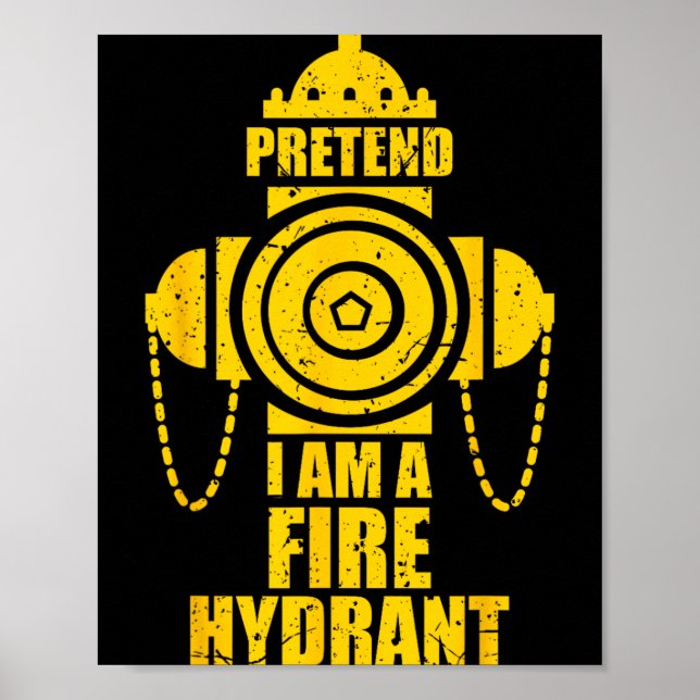 Låt som en brandhydrant Lat Halloween-fest Enkel Poster (Framsidan)