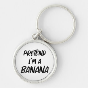 Låt som om jag är en banan  rund silverfärgad nyckelring