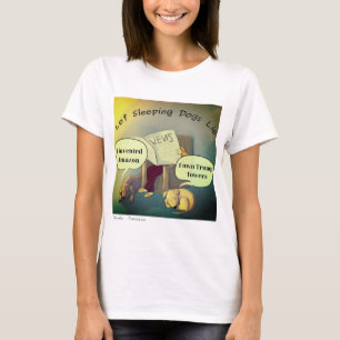 Låt sovande hundar ligga Damkomisk t-shirt