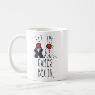 Låt spelen börja Roligt i Meeple Bröllop Kaffemugg