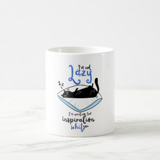 Lat svart katt & inspirerande citat keramisk kaffe kaffemugg