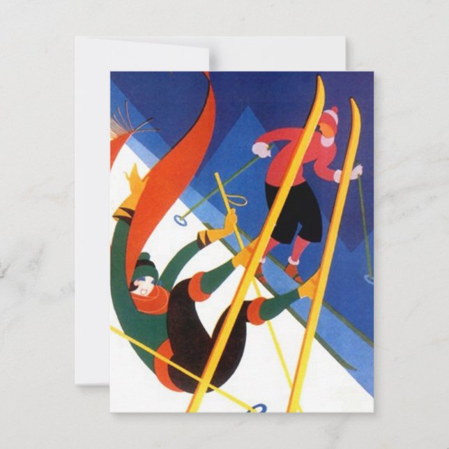 "LÅT US GÅ ATT SKIDA" inbjudan för art (Framsida)