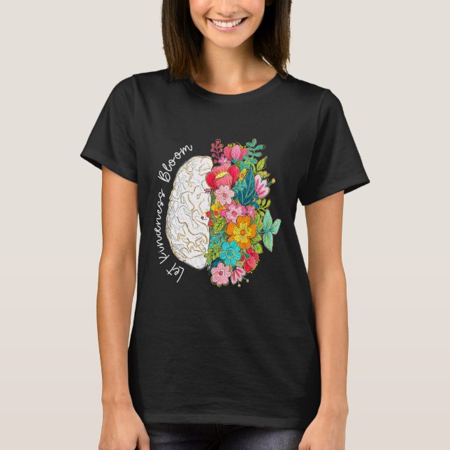 Låt vänlighet blomstra mental hälsa medvetenhet fl t shirt (Framsida)