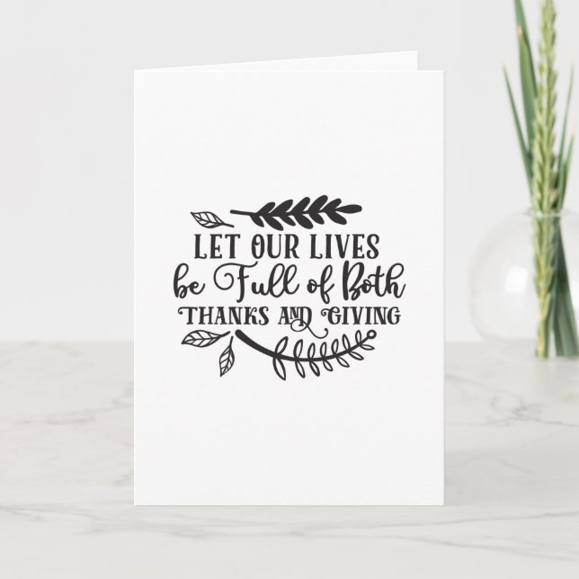 Låt våra liv vara fulla av både tack och givande kort (Framsida)