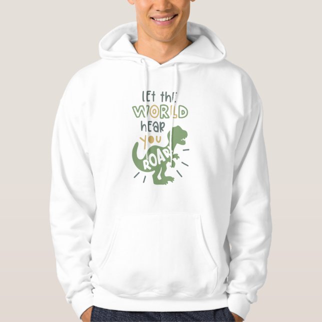 Låt världen höra dinosauriernas För barn Hoodie (Framsida)