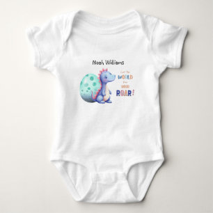 Låt världen höra ditt MORR! Söt akvarell Dino T Shirt