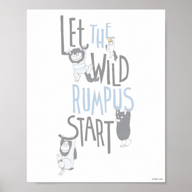 Låt Vilden Rumpus börja - blått Poster (Framsidan)