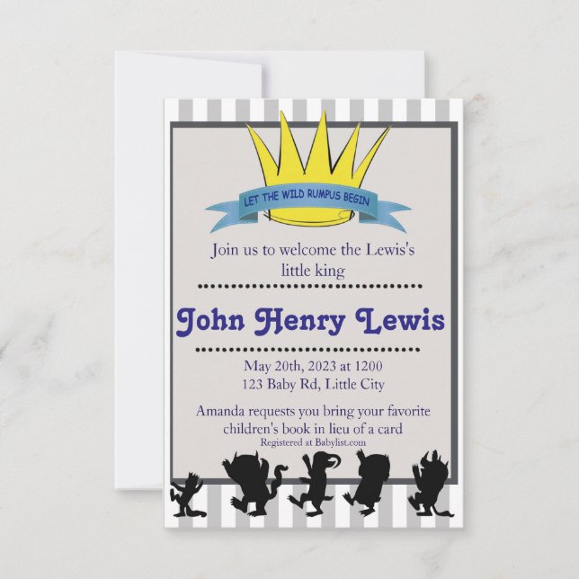 Låt Vilden Rumpus börja Inbjudningar (Framsida)