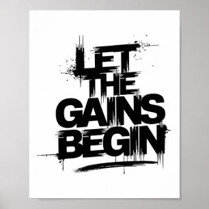 Låt Vinningarna Börja Gym Kraftsport Kroppsbyggand Poster