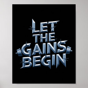 Låt vinsterna börja gymen Bodybuilding Fitness Kra Poster