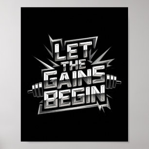 Låt vinsterna börja gymen Bodybuilding Fitness Kra Poster