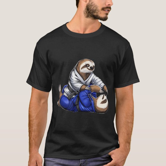 Lata Jiu-Jitsu Brottare T Shirt (Framsida)