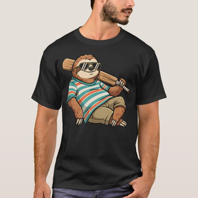 Lata Loths Baseballspelare Sommar Vibes T Shirt (Framsida)