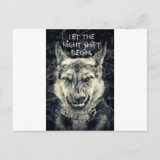 låta nattskiftet börja vykort