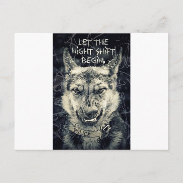 låta nattskiftet börja vykort (Framsida)