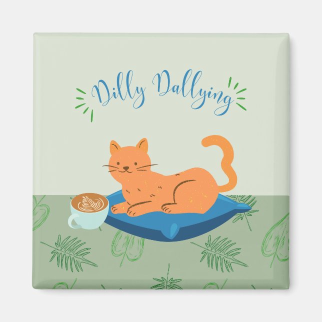 Lata Orange Katt Magnet (Framsidan)