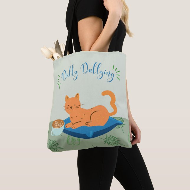 Lata Orange Katt Tygkasse (Närbild)