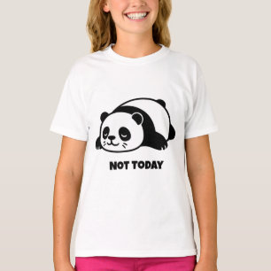 Lata Panda Inte Idag Söt Rolig Avslappnad Stämning T Shirt
