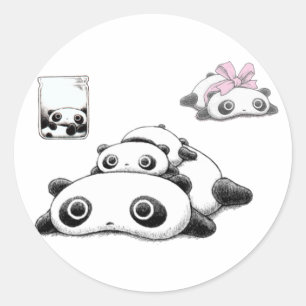 Lata Pandas Runt Klistermärke
