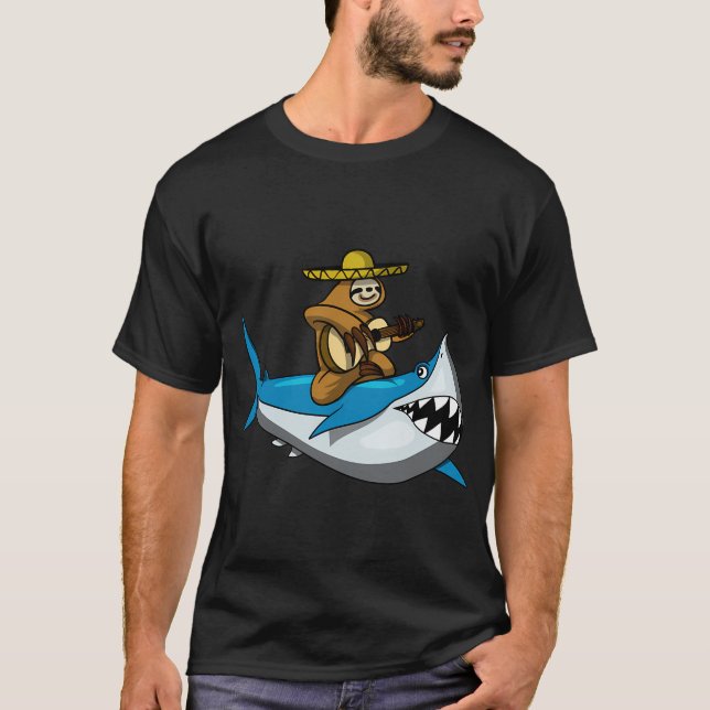 Lata Sengångare Ridande på Haj T Shirt (Framsida)