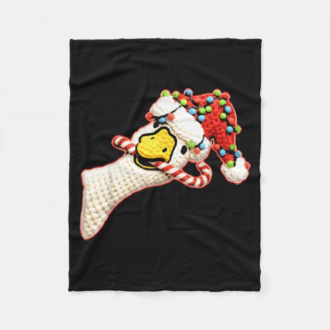 Latch Hook Faux Yarn Funny Goose Christmas Crochet Fleecefilt (Framsidan)