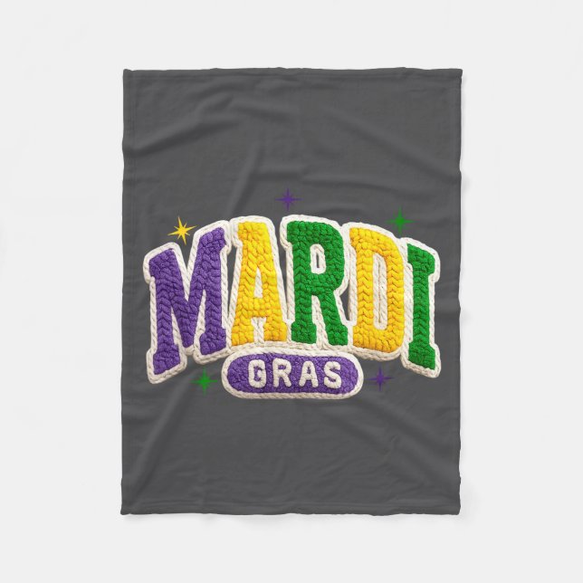 Latch Hook Mardi Gras Trendy Funny Gift Tee Men, W Fleecefilt (Framsidan)