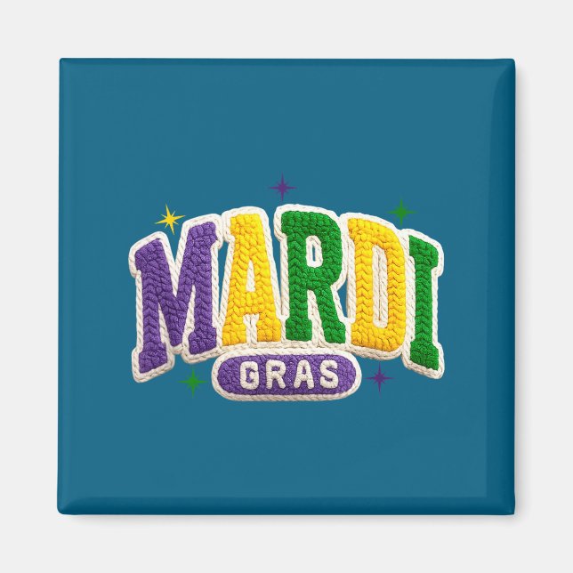 Latch Hook Mardi Gras Trendy Funny Gift Tee Men, W Magnet (Framsidan)