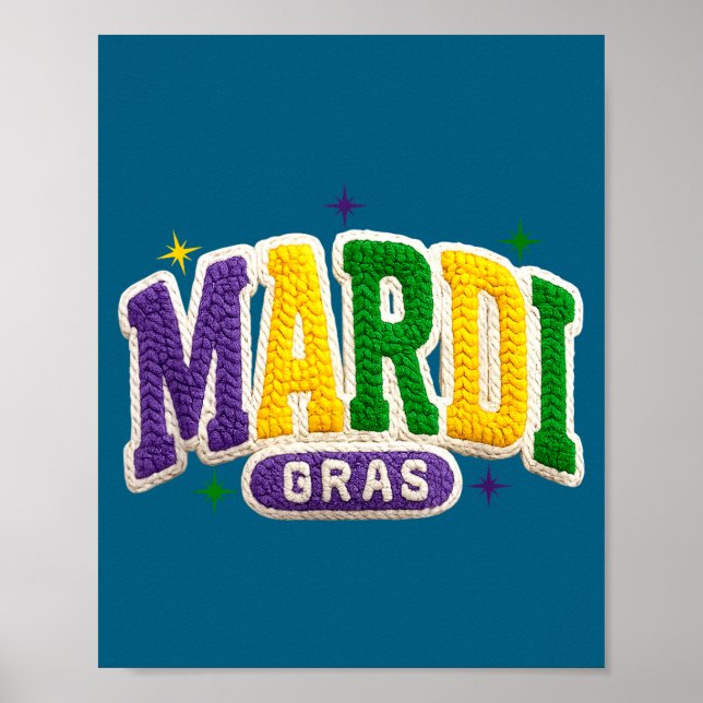 Latch Hook Mardi Gras Trendy Funny Gift Tee Men, W Poster (Framsidan)