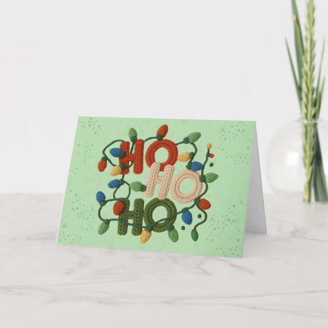 Latch Hook Yarn Crochet (Faux, Not actual Yarn) Helgkort (Framsida)