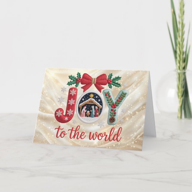 Latch Hook Yarn Crochet Faux (Not actual Yarn) Helgkort (Framsida)