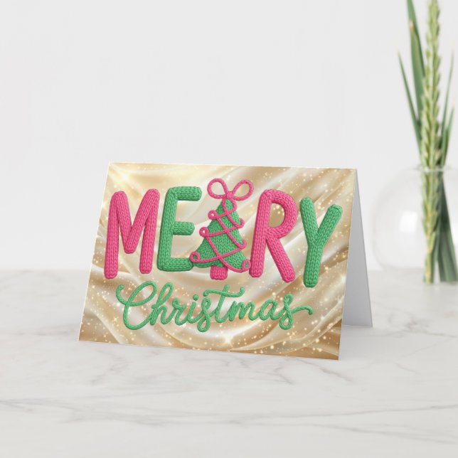 Latch Hook Yarn Crochet (Faux, Not actual Yarn) Helgkort (Framsida)