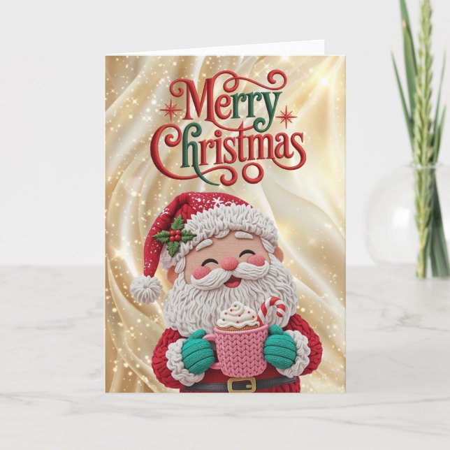 Latch Hook Yarn Crochet (Faux, Not actual Yarn) Helgkort (Framsida)