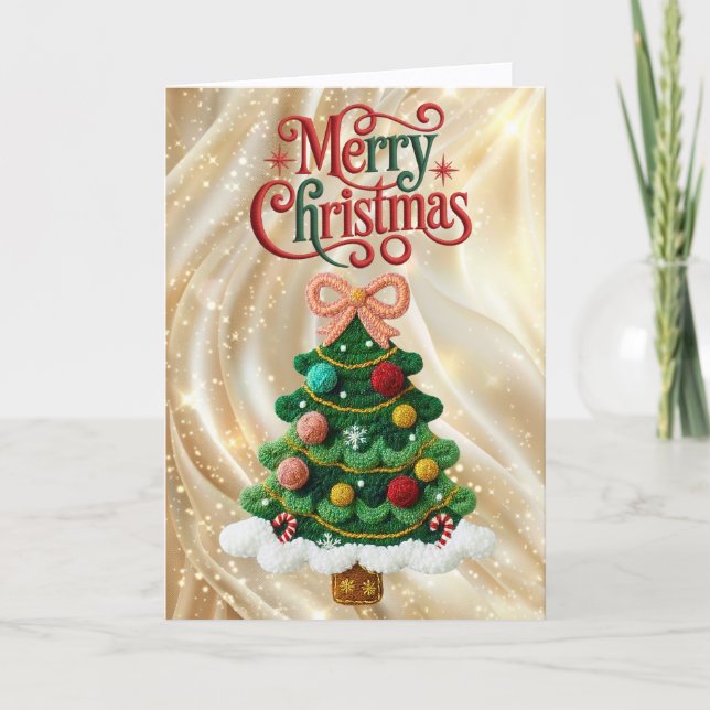 Latch Hook Yarn Crochet (Faux, Not actual Yarn) Helgkort (Framsida)