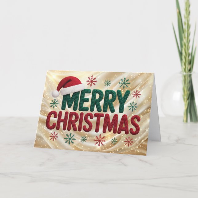 Latch Hook Yarn Crochet (Faux, Not actual Yarn) Helgkort (Framsida)