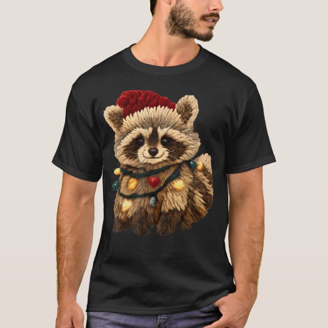 Latch Hook Yarn Crochet Festive Feral Raccoon And T Shirt (Framsida)