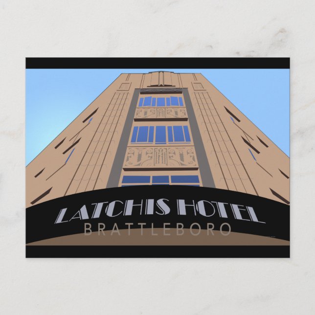 Latchis Hotel Retro Travel Poster-vykort Vykort (Framsida)
