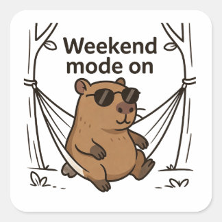 Late Capybara Meme Tecknad Klistermärke