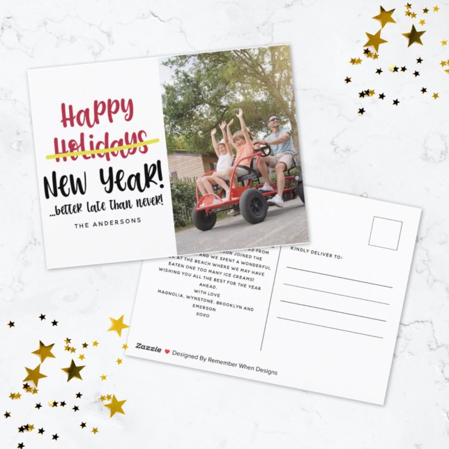 Late Gott nytt år Photo Helg Vykort (Skapare uppladdad)