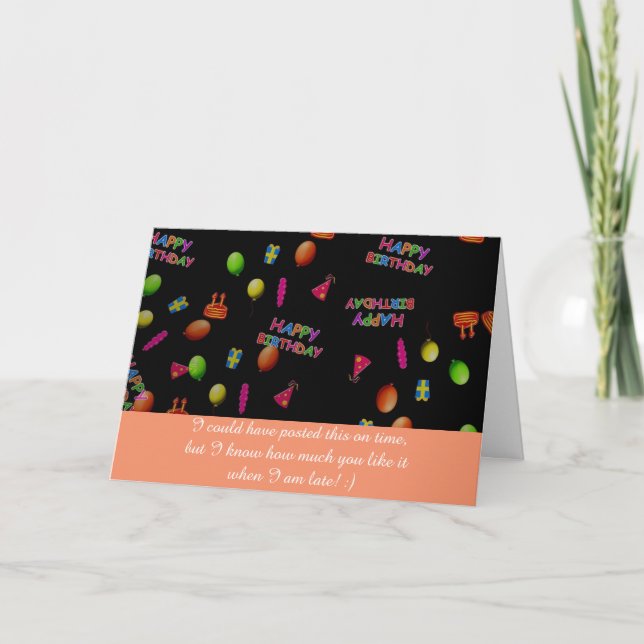 Late Grattis på födelsedagen Wish Kort (Framsida)