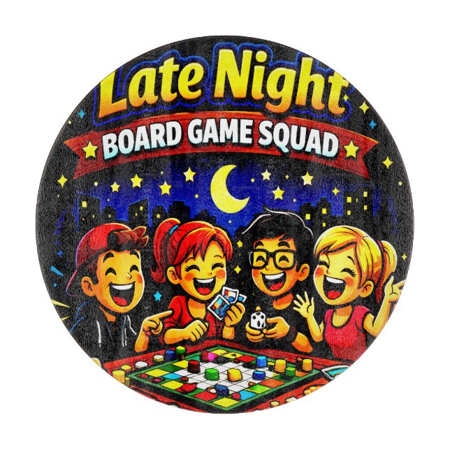 Late night board game squad "cutting board" (Framsidan)