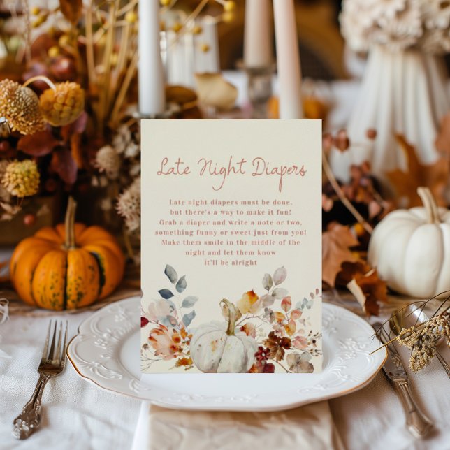 Late night Diapers Little pumpkin Baby Shower Sign Poster (Skapare uppladdad)