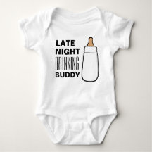 Late Night Drinking Bud flask baby skjorta bodysui