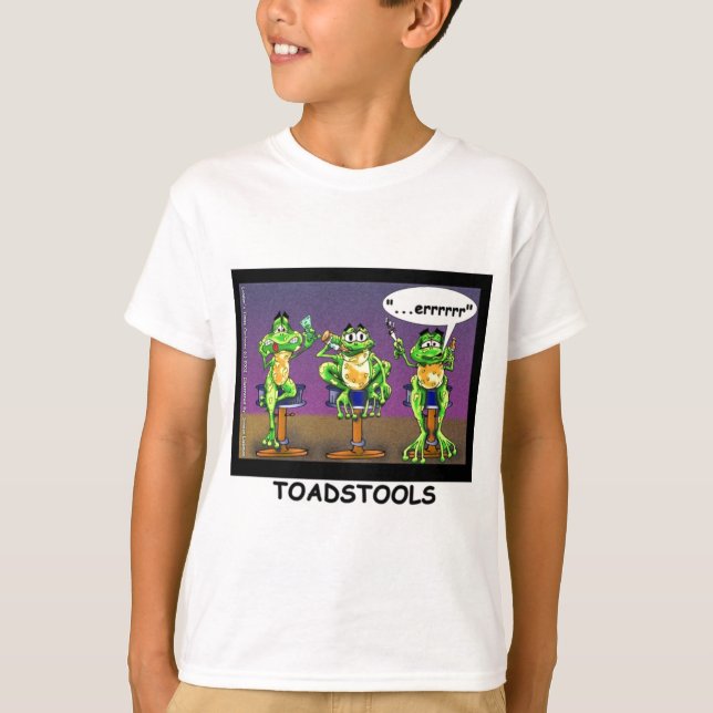 Late Självgoda Grodor aka Toadstools Roliga presen Tee Shirt (Framsida)