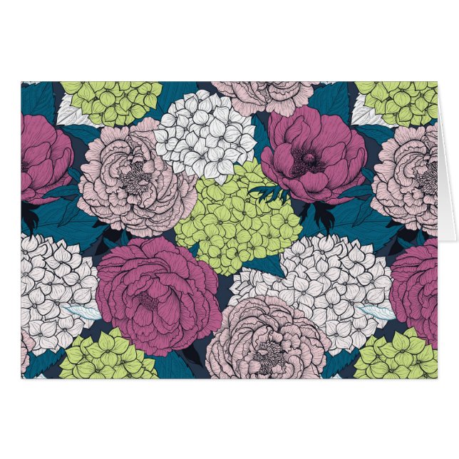 Late vår trädgård hälsningskort (Framsidan Horizontal)