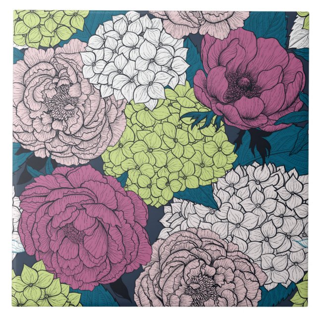 Late vår trädgård kakelplatta (Framsidan)